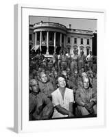 First Lady Eleanor Roosevelt with a Large Group of US Soldiers-Thomas D. Mcavoy-Framed Photographic Print