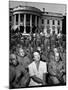 First Lady Eleanor Roosevelt with a Large Group of US Soldiers-Thomas D. Mcavoy-Mounted Photographic Print