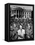 First Lady Eleanor Roosevelt with a Large Group of US Soldiers-Thomas D. Mcavoy-Framed Stretched Canvas