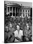 First Lady Eleanor Roosevelt with a Large Group of US Soldiers-Thomas D. Mcavoy-Stretched Canvas