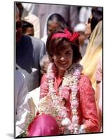 First Lady Jackie Kennedy Arriving at the Jaipur Airport During Her Tour of India-Art Rickerby-Mounted Photographic Print