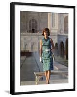 First Lady Jackie Kennedy Standing on the Grounds of the Taj Mahal During Visit to India-Art Rickerby-Framed Premium Photographic Print