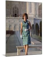 First Lady Jackie Kennedy Standing on the Grounds of the Taj Mahal During Visit to India-Art Rickerby-Mounted Premium Photographic Print