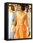 First Lady Jackie Kennedy, Walking Through Crowd in Udaipur During a Visit to India-Art Rickerby-Framed Stretched Canvas