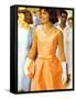 First Lady Jackie Kennedy, Walking Through Crowd in Udaipur During a Visit to India-Art Rickerby-Framed Stretched Canvas