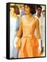 First Lady Jackie Kennedy, Walking Through Crowd in Udaipur During a Visit to India-Art Rickerby-Framed Stretched Canvas