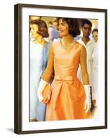 First Lady Jackie Kennedy, Walking Through Crowd in Udaipur During a Visit to India-Art Rickerby-Framed Photographic Print