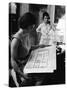 First Lady Jacqueline Kennedy Looking over Blueprints While Continuing to Redecorate White House-Ed Clark-Stretched Canvas