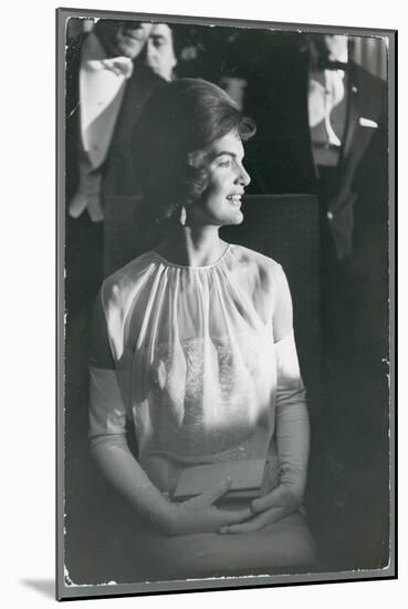 First Lady Jacqueline Kennedy Sitting Regally in Presidential During JFK's Inaugural Ball-Paul Schutzer-Mounted Photographic Print