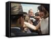 First Lady Jacqueline Kennedy with Husband Greeting Crowds at Airport During Campaign Tour of Texas-Art Rickerby-Framed Stretched Canvas