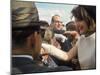 First Lady Jacqueline Kennedy with Husband Greeting Crowds at Airport During Campaign Tour of Texas-Art Rickerby-Mounted Photographic Print
