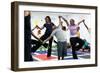 First Lady Michelle Obama Joins an after School 'Let's Move!' Yoga Class after School Activities-null-Framed Premium Photographic Print