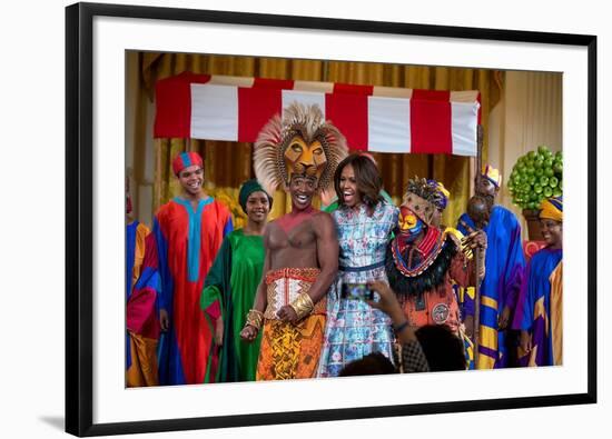 First Lady Michelle Obama Joins the Cast of Disney's the Lion King East Room of the White House-null-Framed Photo