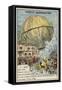 First Launch of a Hot Air Balloon by the Montgolfier Brothers, Annonay, France, 5 June 1783-null-Framed Stretched Canvas
