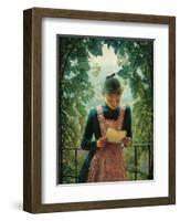 First Letter-Angelo Morbelli-Framed Art Print