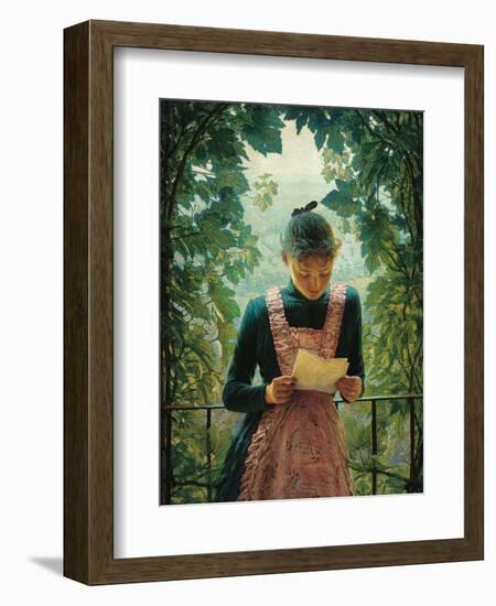 First Letter-Angelo Morbelli-Framed Art Print