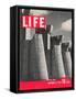 First LIFE Cover with Fort Peck Dam, November 23, 1936-Margaret Bourke-White-Framed Stretched Canvas