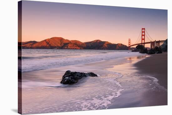 First Light Beachscape at Golden Gate Bridge, California-Vincent James-Stretched Canvas