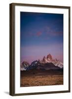First Light Hits Cerro Torre and Mount Fitz Roy in Los Glacieres National Park, Argentina-Jay Goodrich-Framed Photographic Print