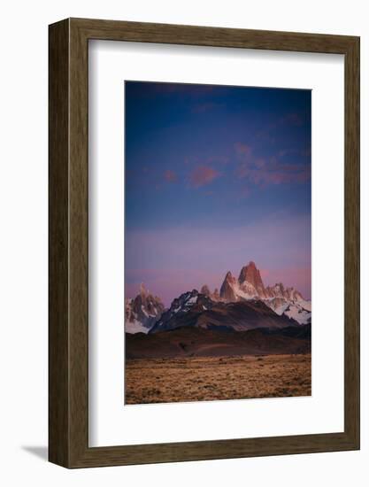 First Light Hits Cerro Torre and Mount Fitz Roy in Los Glacieres National Park, Argentina-Jay Goodrich-Framed Photographic Print