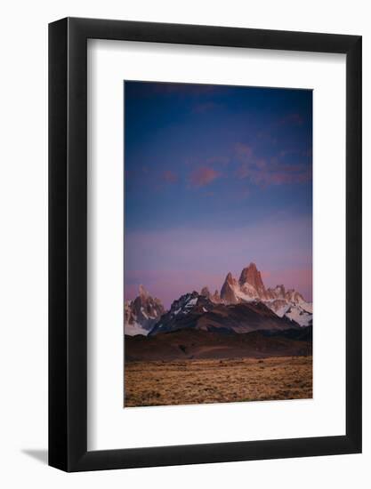 First Light Hits Cerro Torre and Mount Fitz Roy in Los Glacieres National Park, Argentina-Jay Goodrich-Framed Photographic Print