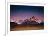 First Light Hits Cerro Torre And Mount Fitz Roy In Los Glacieres National Park, Argentina-Jay Goodrich-Framed Photographic Print