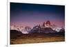 First Light Hits Cerro Torre And Mount Fitz Roy In Los Glacieres National Park, Argentina-Jay Goodrich-Framed Photographic Print