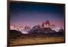 First Light Hits Cerro Torre And Mount Fitz Roy In Los Glacieres National Park, Argentina-Jay Goodrich-Framed Photographic Print