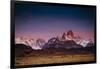 First Light Hits Cerro Torre And Mount Fitz Roy In Los Glacieres National Park, Argentina-Jay Goodrich-Framed Photographic Print