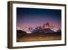 First Light Hits Cerro Torre And Mount Fitz Roy In Los Glacieres National Park, Argentina-Jay Goodrich-Framed Photographic Print