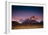 First Light Hits Cerro Torre And Mount Fitz Roy In Los Glacieres National Park, Argentina-Jay Goodrich-Framed Photographic Print