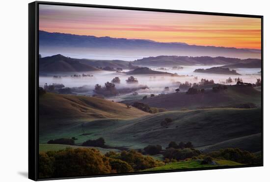 First Light on the Petaluma Hills, Sonoma County, Northern California-Vincent James-Framed Stretched Canvas