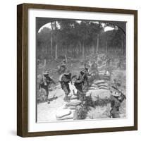 First Line Gurkhas Storming and Capturing a German Trench, World War I, 1914-1918-Crown-Framed Giclee Print