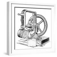 First Lockstitch Sewing Machine, Invented by Elias Howe, C19th Century-null-Framed Giclee Print