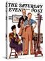 "First Long Suit," Saturday Evening Post Cover, September 18, 1937-Joseph Christian Leyendecker-Stretched Canvas