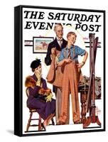 "First Long Suit," Saturday Evening Post Cover, September 18, 1937-Joseph Christian Leyendecker-Framed Stretched Canvas