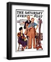 "First Long Suit," Saturday Evening Post Cover, September 18, 1937-Joseph Christian Leyendecker-Framed Giclee Print