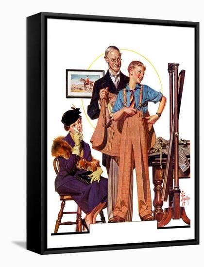 "First Long Suit,"September 18, 1937-Joseph Christian Leyendecker-Framed Stretched Canvas