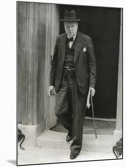 First Lord of the Admiralty, Winston Churchill Leaves 10 Downing Street, April 7, 1940-null-Mounted Photo