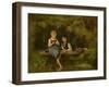 First Love, C.1872 (Oil on Canvas)-Timoleon Marie Lobrichon-Framed Giclee Print