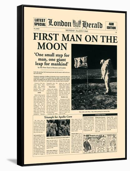 First Man on the Moon-The Vintage Collection-Framed Stretched Canvas