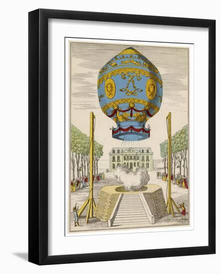 First Manned Balloon-null-Framed Art Print