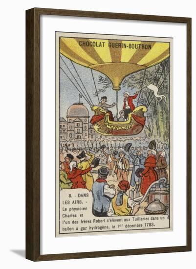 First Manned Flight in a Hydrogen Balloon, 1 December 1783-null-Framed Giclee Print