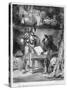 First Meeting Between Faust and Mephistopheles: 'Why All This Noise ', from Goethe's Faust, 1828-Eugene Delacroix-Stretched Canvas