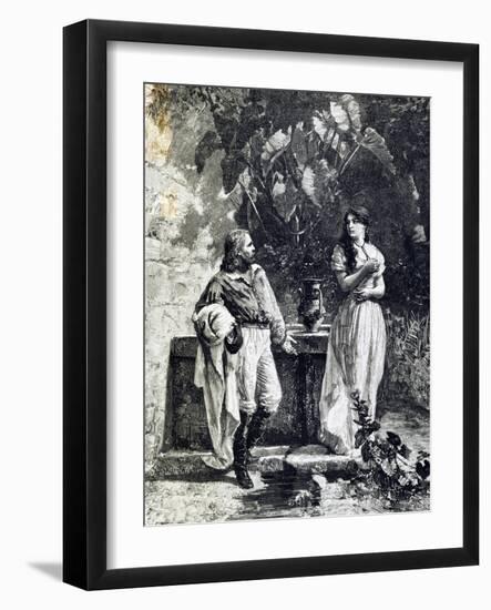 First Meeting Between Giuseppe Garibaldi and Anita-Jessie White Mario-Framed Giclee Print