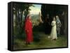 First Meeting of Dante and Beatrice, 1877-Raffaelle Gianetti-Framed Stretched Canvas