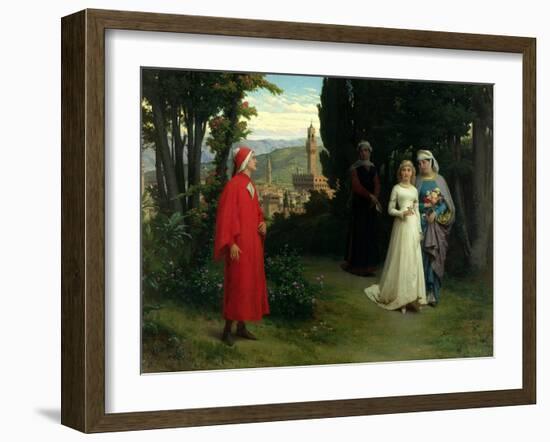 First Meeting of Dante and Beatrice, 1877-Raffaelle Gianetti-Framed Giclee Print