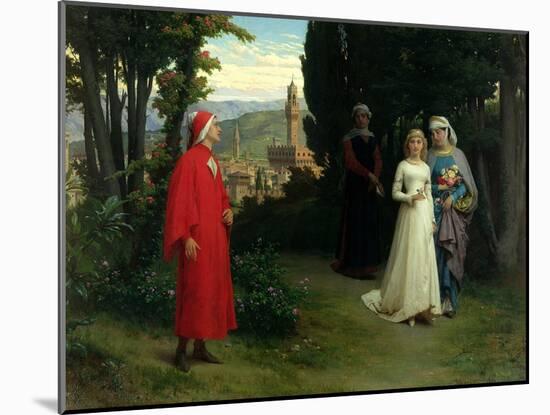 First Meeting of Dante and Beatrice, 1877-Raffaelle Gianetti-Mounted Giclee Print