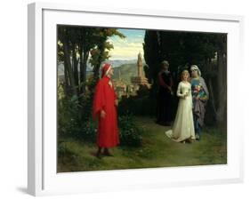 First Meeting of Dante and Beatrice, 1877-Raffaelle Gianetti-Framed Giclee Print