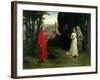 First Meeting of Dante and Beatrice, 1877-Raffaelle Gianetti-Framed Giclee Print